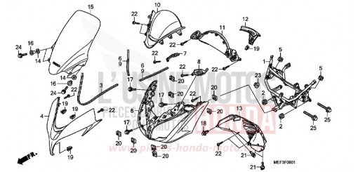 GAINE DE PROTECTION AVANT (FJS400D9/FJS400A) FJS400D9 de 2009